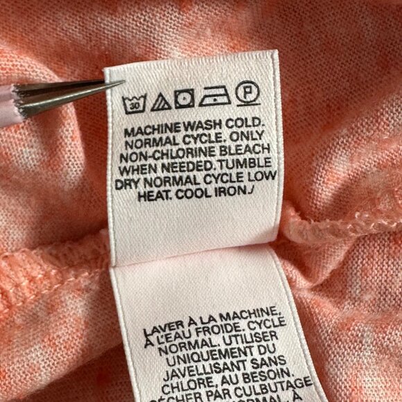 Victoria's Secret Coral V-Neck T-Shirt M Polyester/Linen Blend Beachy Vacation - Picture 6 of 10